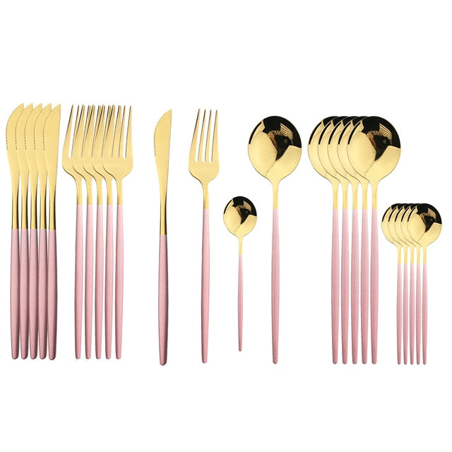 24Pcs Stainless Steel Cutlery Set