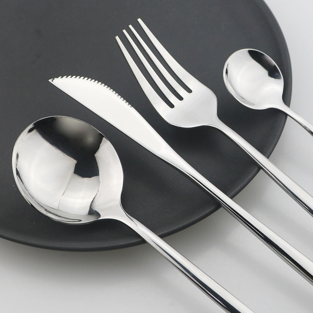 24Pcs Stainless Steel Cutlery Set